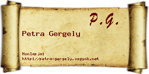 Petra Gergely névjegykártya